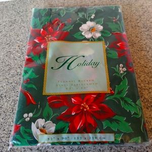 Holiday Flannel Backed Vinyl Tablecloth 52"x90"
